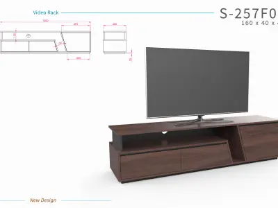 Modern Minimalist TV Stand Cabinet Media Console Free 3D model