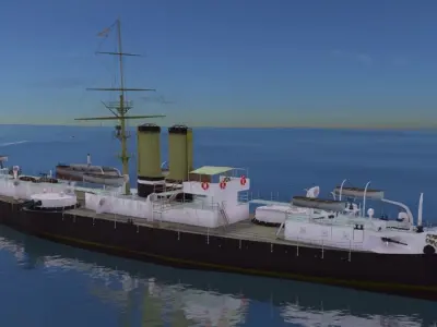Battleship Riachuelo Low-poly 3D model