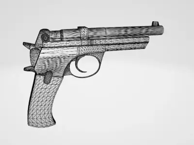 Old Pistol  Low-poly 3D model