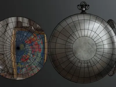 Game ready 3d model of pocket watch Low-poly 3D model