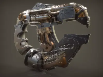 Steam Punk Plasma Gun Low-poly 3D model