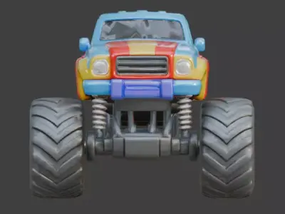 Stylized RC Monster Truck 3D Model Low-poly 3D model