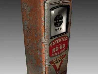 gas pump Low-poly 3D model purchase