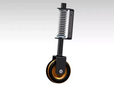 Heavy Duty Spring Loaded Gate Wheel Free 3D model