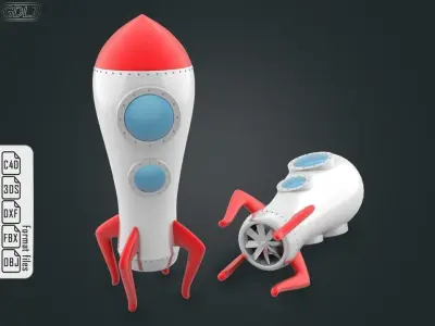 SPACE ROCKET 3D model buy