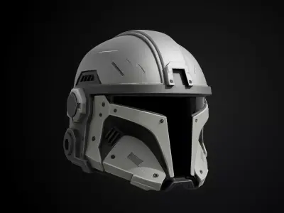 Stylized Interstellar Bounty Hunter Helmet - Nebula Bounty 3D print model