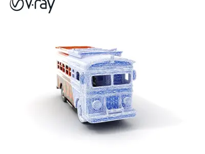 Colorful Colombian Chiva Bus D Model Pack Low-poly 3D model