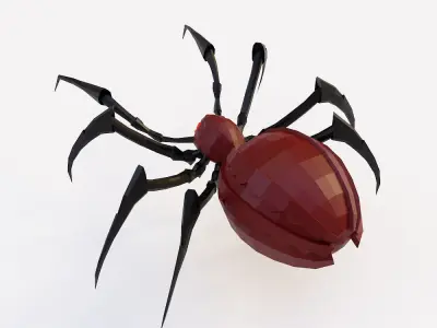 Spider 3d model with legs Low-poly 3D model