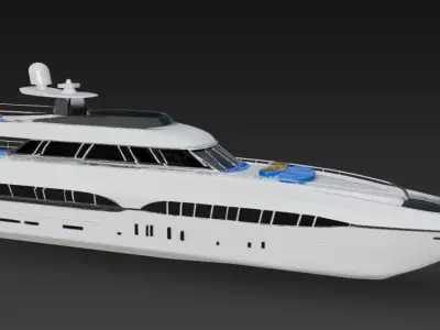 Modern Luxury Super Yacht 3D Model 3D print model