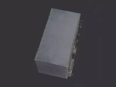 World War II military radio apparatus Low-poly 3D model