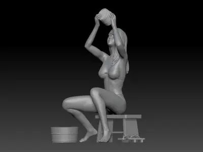 JAPAN WOMAN TAKE A SHOWER 2 3D print model