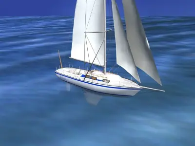 30 Foot Sailboat V15 3D model