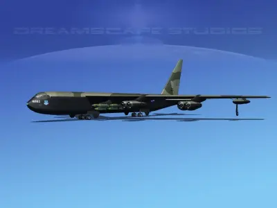 Boeing B-52D Stratofortress V03 3D model