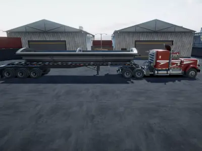 80s Semitruck Side Dump unity asset Low-poly 3D model