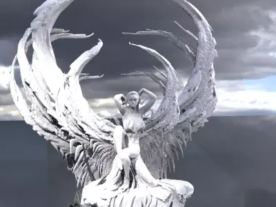 Ancient goddess statue 3D model