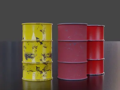 Barrel hazard barrels Low-poly 3D model