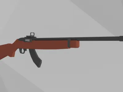 Low Poly Ruger 22 Rifle Low-poly 3D model