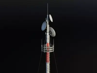 Antenna Large Industrial - Parabolic Roof Unit - Type C Low-poly 3D model