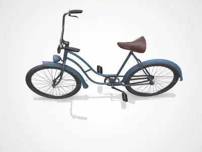 Old Vintage Bicycle Low-poly PBR Low-poly 3D model