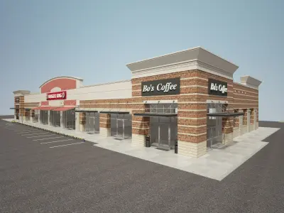 Retail Store Building 3D model buy