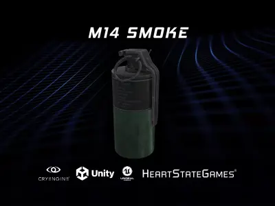 GRENADE 3 - M14 Smoke Grenade - 4K Game Ready Low-poly 3D model