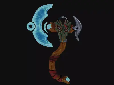 Stylized War Axe Low-poly 3D model