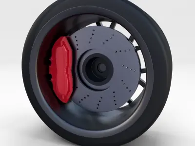 Full Tesla Roadster Wheel 3D model