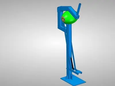 Coconut Dehusker Foot Operated 3D model