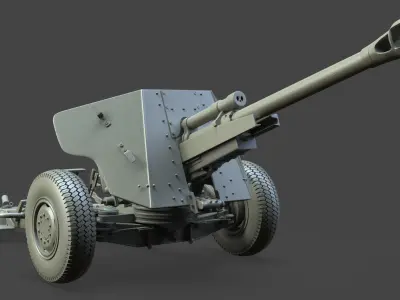 Anti Aircraft Gun Low-poly 3D model by stonegamer