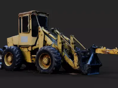 excavator machinery construction site PBR photogrammetry Low-poly 3D model