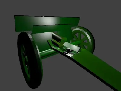 military cannon Low-poly 3D model