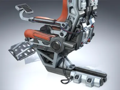 Sci-fi Pilot Seat1 3D model
