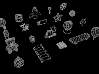 Cartoon Objects Pack - Toy Props Low-poly 3D model