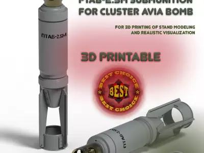 PTAB 2 5M Submunition for cluster avia bomb Moulage 3Dprintable  3D model