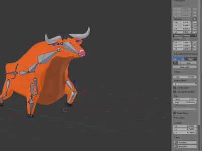 Classic Bull model in blender Free low-poly 3D model