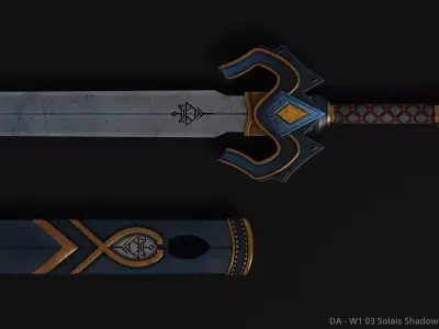 DA W1 03 Solais Shadowrender - Hero Sword Low-poly 3D model