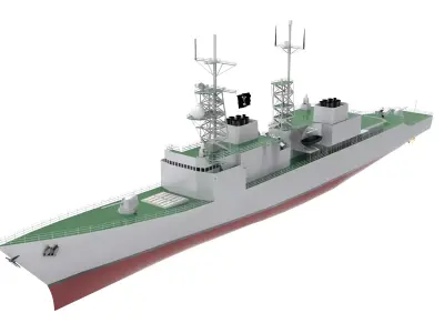 The Spruance Class Detroyer  Low-poly 3D model