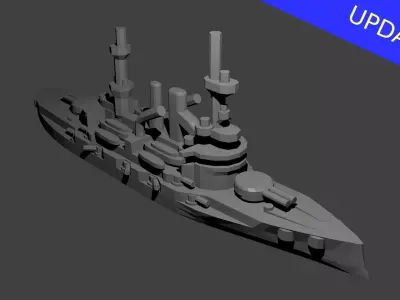 German Deutschland Class Battleship 3D print model