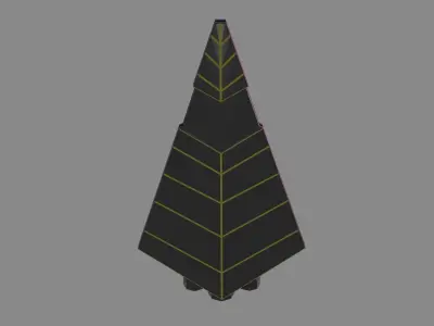 spaceship low poly game ready star wars ship Low-poly 3D model