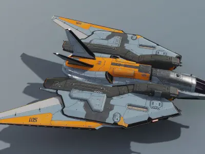 Spacefighter Y-48A Fly Low-poly 3D model
