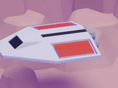cartoon sci-fi spaceship Free low-poly 3D model