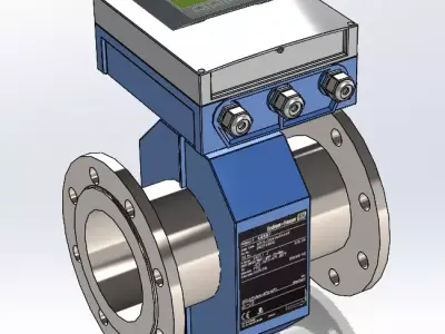 Endress Hauser DN100 4in Promag Flowmeter 3D model