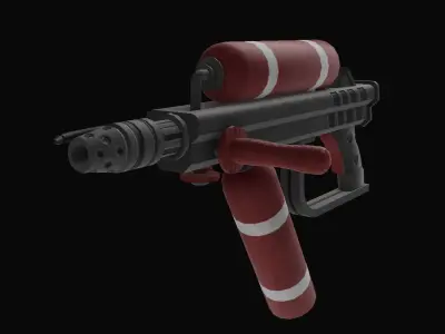 Stylized Sci-Fi Battle Fire Gun Low-poly 3D model