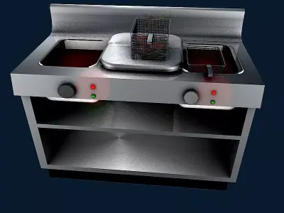 INDUSTRIAL KITCHEN FRENCHFRIES UNIT 3D model
