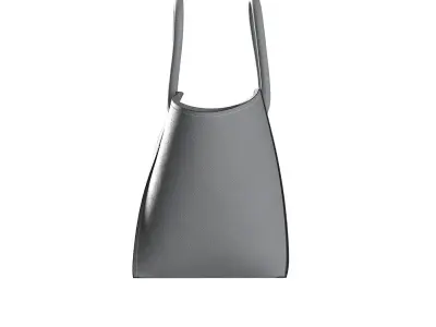 Grey Leather Tote Bag 3D model