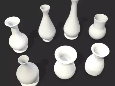 Earthenware Pottery Amphoras and Jugs 3D Model Pack