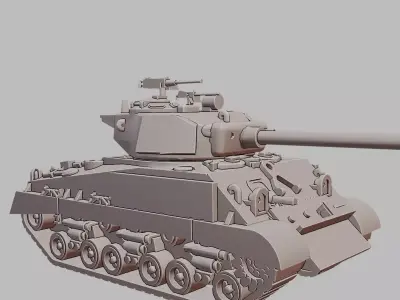 M4A3E8 Easy Eight Sherman Tank 3D Print Model 3D print model