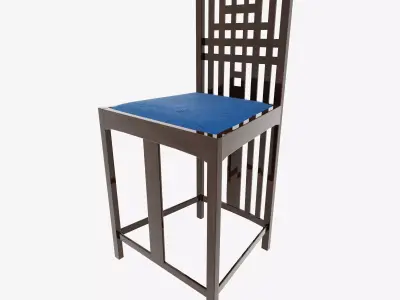 Mackintosh - Houshill White Bedroom Chair 3D model