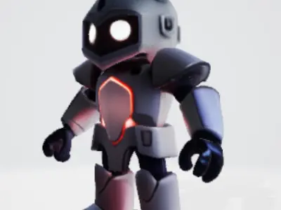 Dark Cyber Knight - Futuristic Armored Combat Robot 3D model