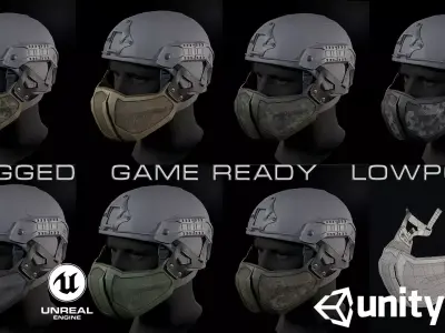 ACH Mandible Low-poly 3D model